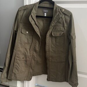 Khaki Utility Jacket for Women